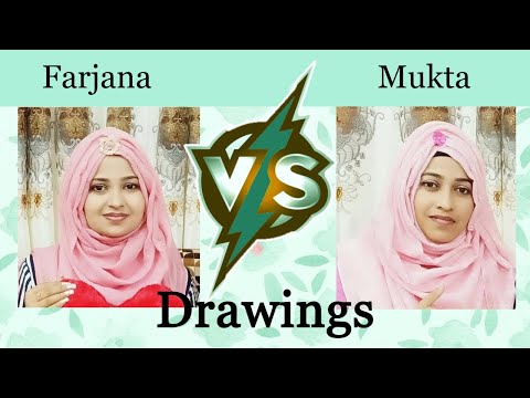 Farjana drawing academy vs Mukta easy art drawing    #shorts