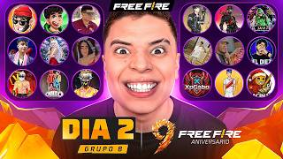 ¡DIA 2 : TORNEO DE YOUTUBERS DE FREE FIRE * 9NO ANIVERSAR...