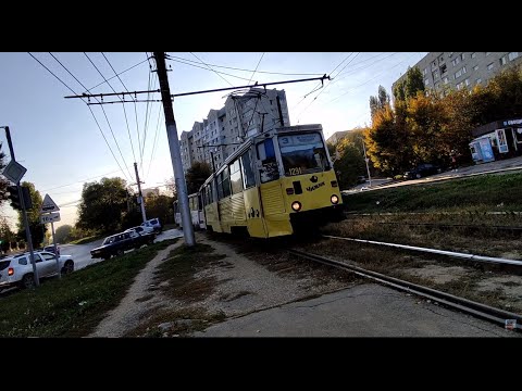 ТРАМВАЙ 71-605 (КТМ5М3) СМЕ 1291/93_маршрут 3 г. Саратов