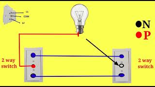 Staircase wiring by @eshatech Works | Two way switch Connection | 1bulb and2switches connections.