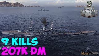 World of WarShips | Scharnhorst | 9 KILLS | 207K Damage - Replay Gameplay 4K 60 fps