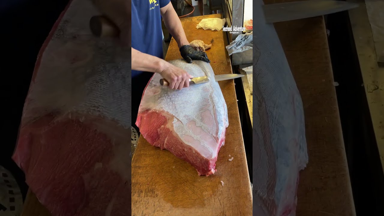 Watch How This Giant Tuna Is Scaled For Premium Sashimi TunaCutting Otoro SashimiCraft Bluefin
