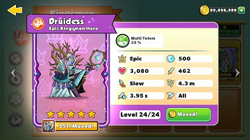 Tower Conquest Druidess King Max level Upgrade | Epic character #5
