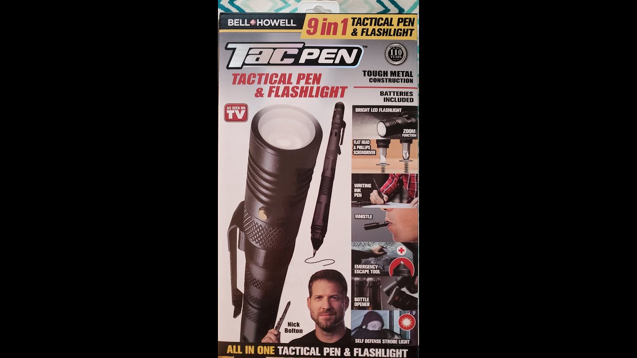 Bell+Howell Tac Pen 9 in 1 Tactical Pen & Flashlight Review with Comparison with Quantum Tactical Fl