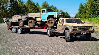 видео: RC Transportation ... Сложная погрузка на прицеп. Эвакуация внедорожников из грязи. RC OFFroad 4x4 картинка: RC Transportation ... Сложная погрузка на прицеп. Эвакуация внедорожников из грязи. RC OFFroad 4x4