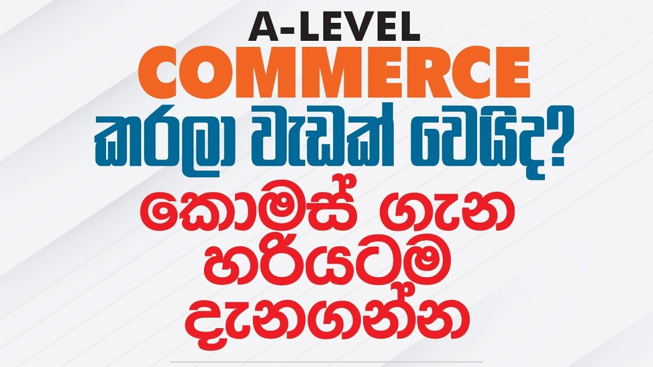 2028 A- Level Commerce කරලා වැඩක් වෙයිද?