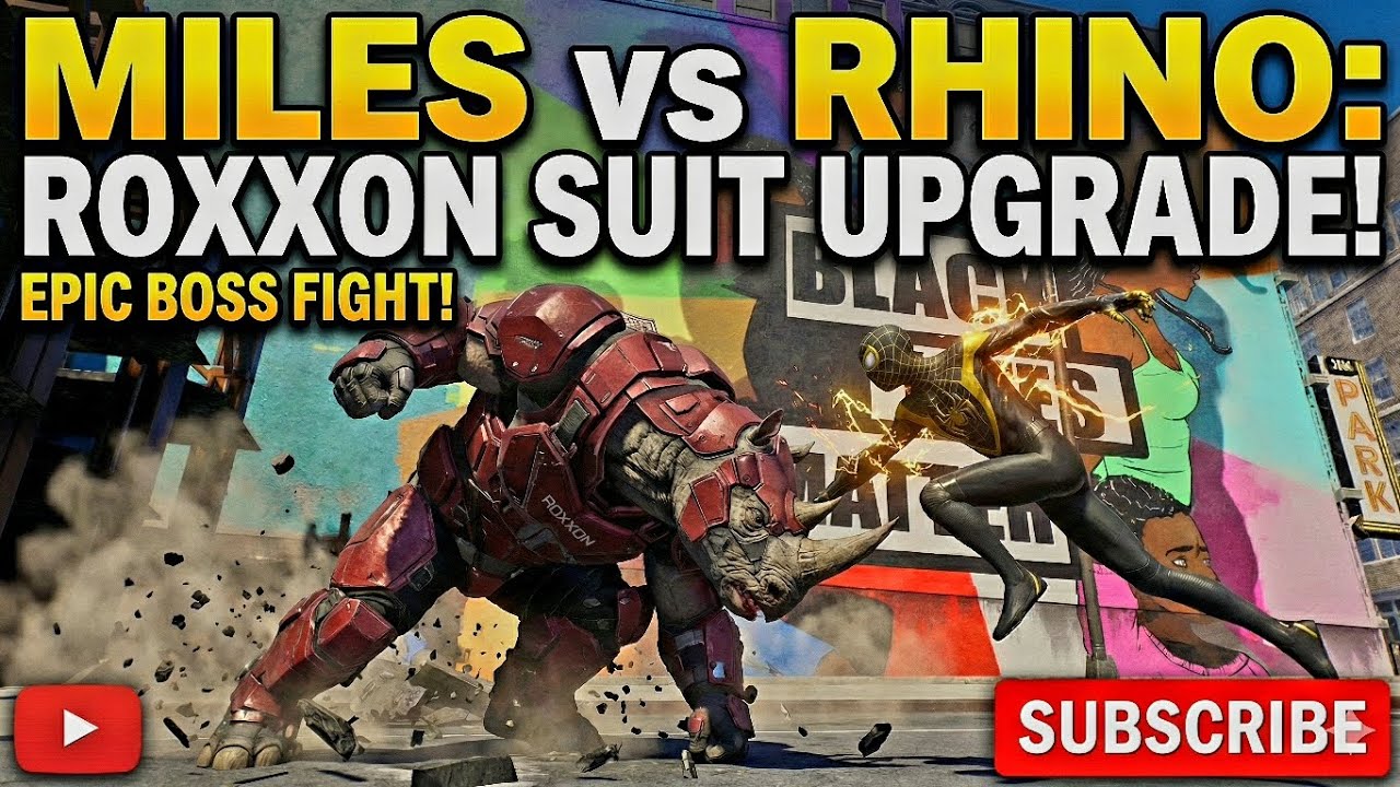 MILES vs. RED RHINO! 🔴⚡️Roxxon Suit Boss Fight 