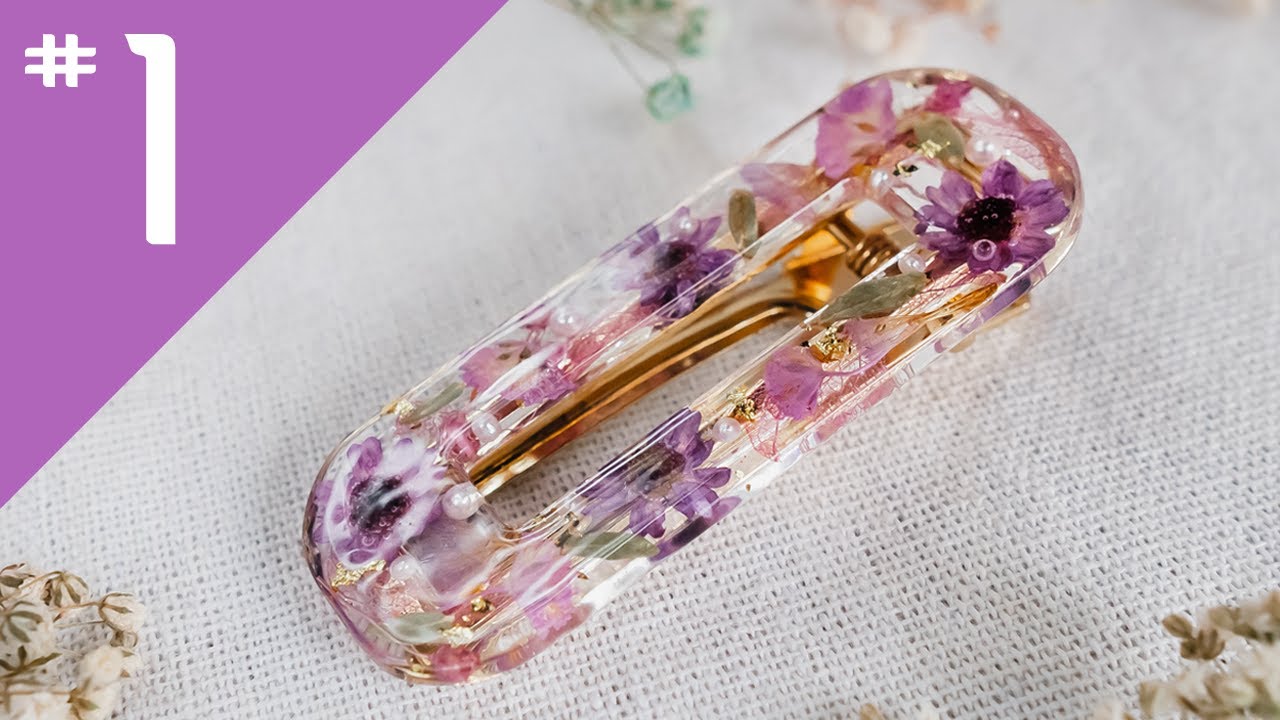 How to make a GORGEOUS DIY Hair Clip from Real Flowers and UV Resin | Tutorial #1