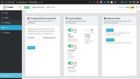 FUTUREBIT Apollo LTC miner web dashboard overview