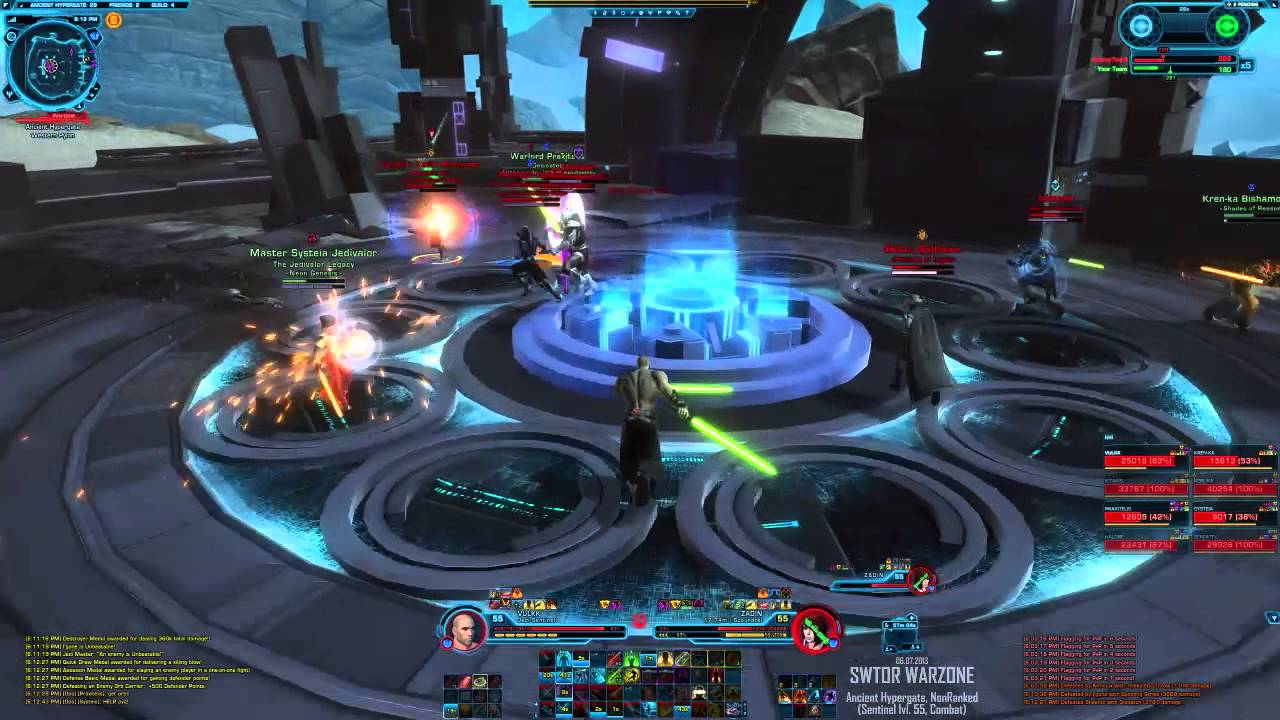 SWTOR PvP - Ancient Hypergate 06.07.2013 (lvl 55 Sentinel, Combat Spec)