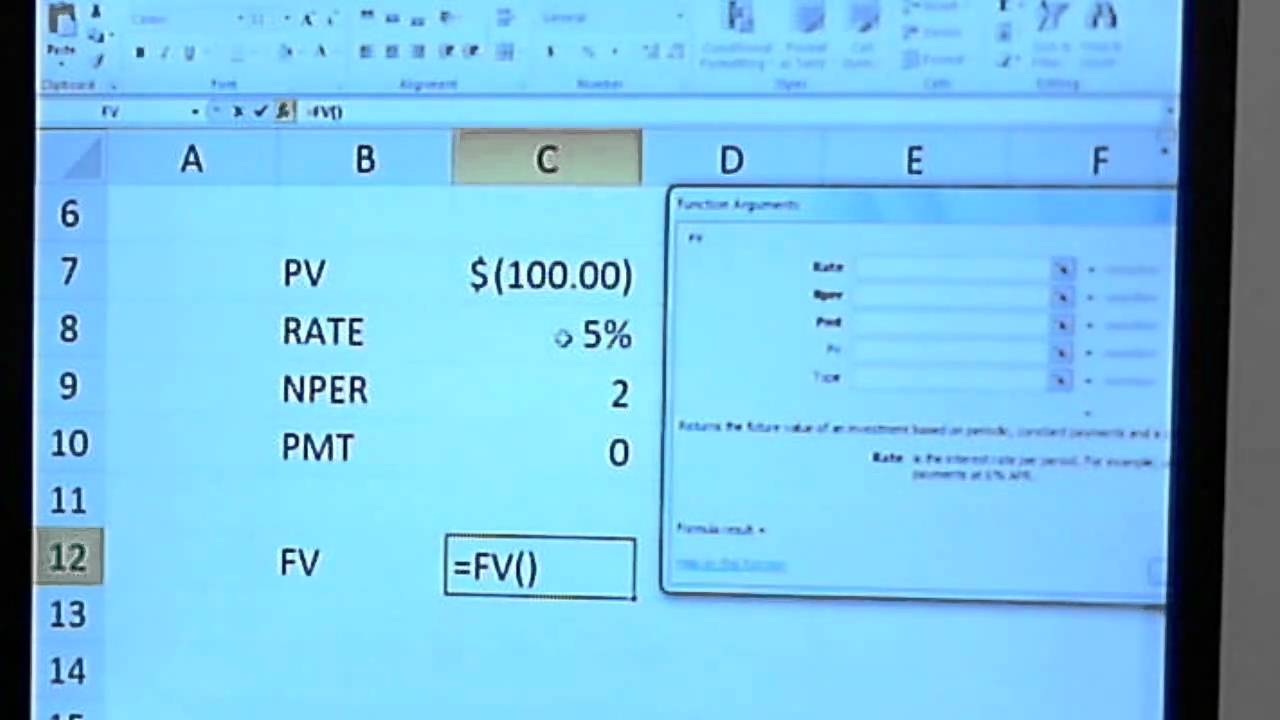 Excel Fv Function Example Excel FV Function - YouTube