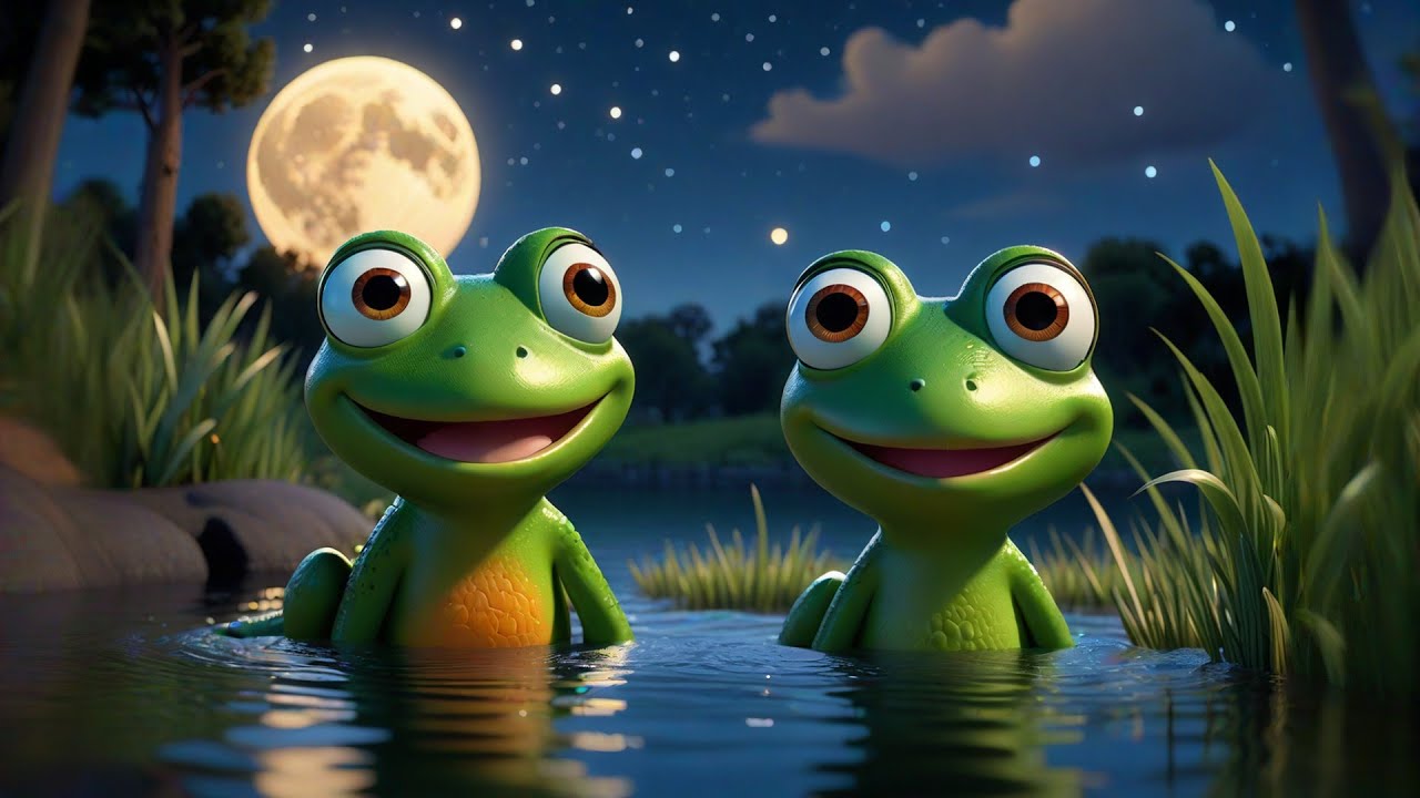 Two Little Froggies Say Goodnight | Bedtime Song for Kids | Gentle Lullaby and Preschool Rhymes