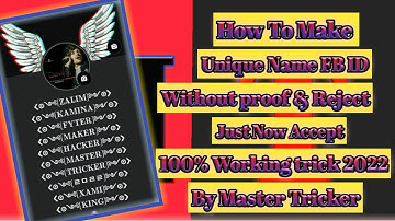 How To Make Unique Name Facebook Account 2022 || Unique Invalid Name Facebook Account 2022