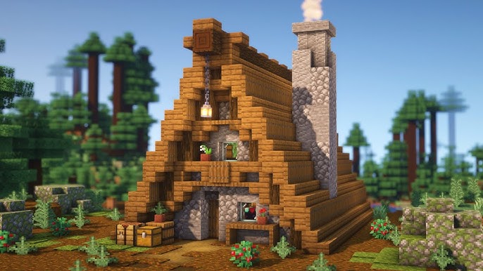 Minecraft: How to build a Simple Taiga Starter House