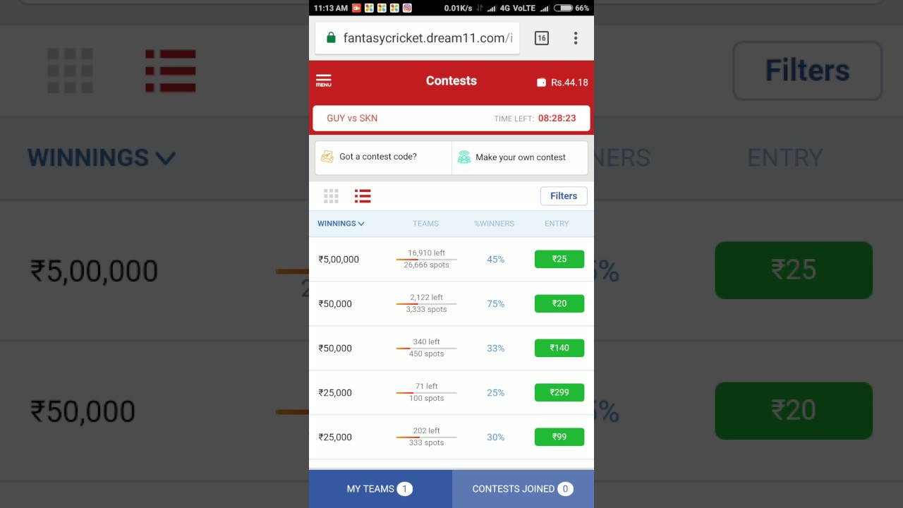 GUY vs SKN predicted dream 11 team