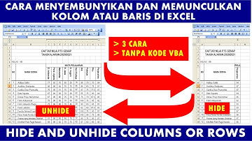 Cara Menyembunyikan dan Memunculkan Kolom atau Baris di Excel | Hide and Unhide Columns or Rows