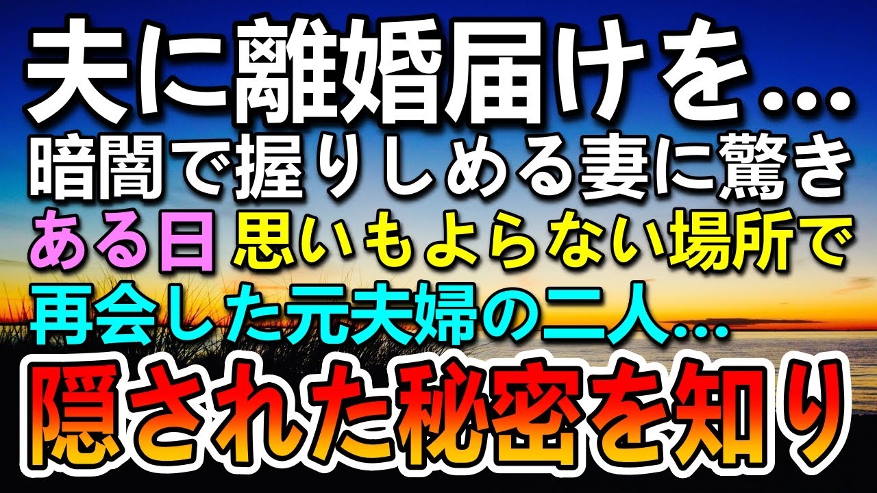 【感動する話】離婚届を夫に渡す妻。その後思いがけない場所で元夫婦が再会。彼女の隠された秘密を聞いてまさか…【泣ける話】【いい話】