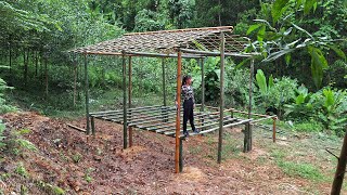 How to Make Bamboo House in Forest, Building Bambo Cabin OffGrid  Loan Bushcraft