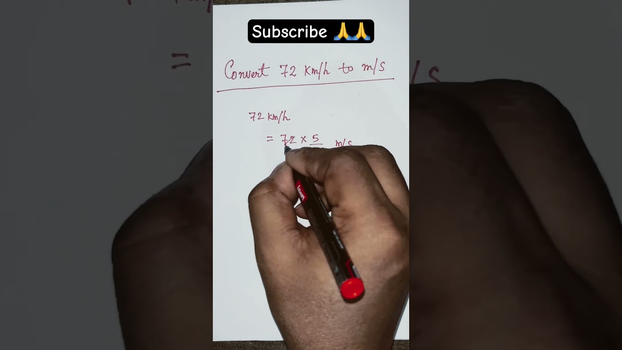 Convert 72 km/hr to m/s 
