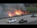 Brush Fire Burns Along Highway 54 In National City