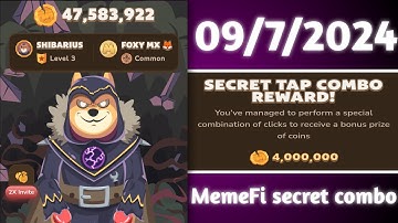 memefi coin daily combo Today July 9, 2024 || Memefi 1,000,000 Coins Code