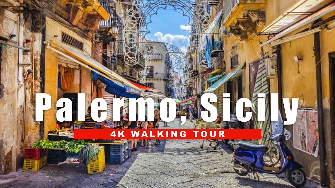 Palermo, Itália | Caminhada Urbana 4K | 3 de set. de 2023
