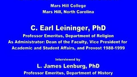 Earl Leininger Interview, The Memories Collection ...