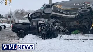 Police Chase ends underneath UPS Truck