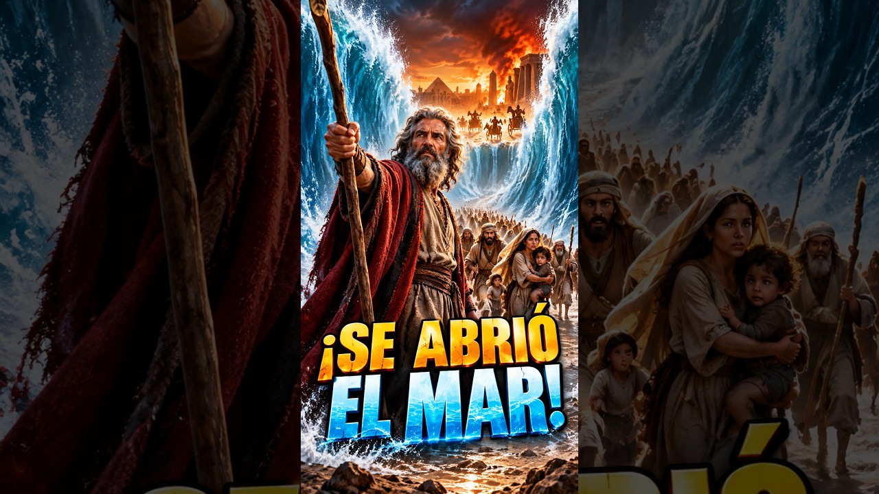 ¡EL MAR SE ABRIÓ! 🌊 Moisés y la huida de Egipto 😱 #Shorts