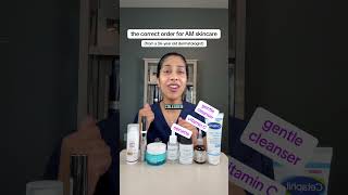 correct AM skincare order, from a dermatologist #skincareroutine