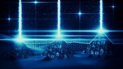 DAVE FX - Blue Sci-Fi Giza Pyramids at Night Loopable Motion Graphic Background V1