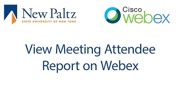 Webex - View A Meeting Attendee Report