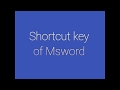 Msword Shortcut keys