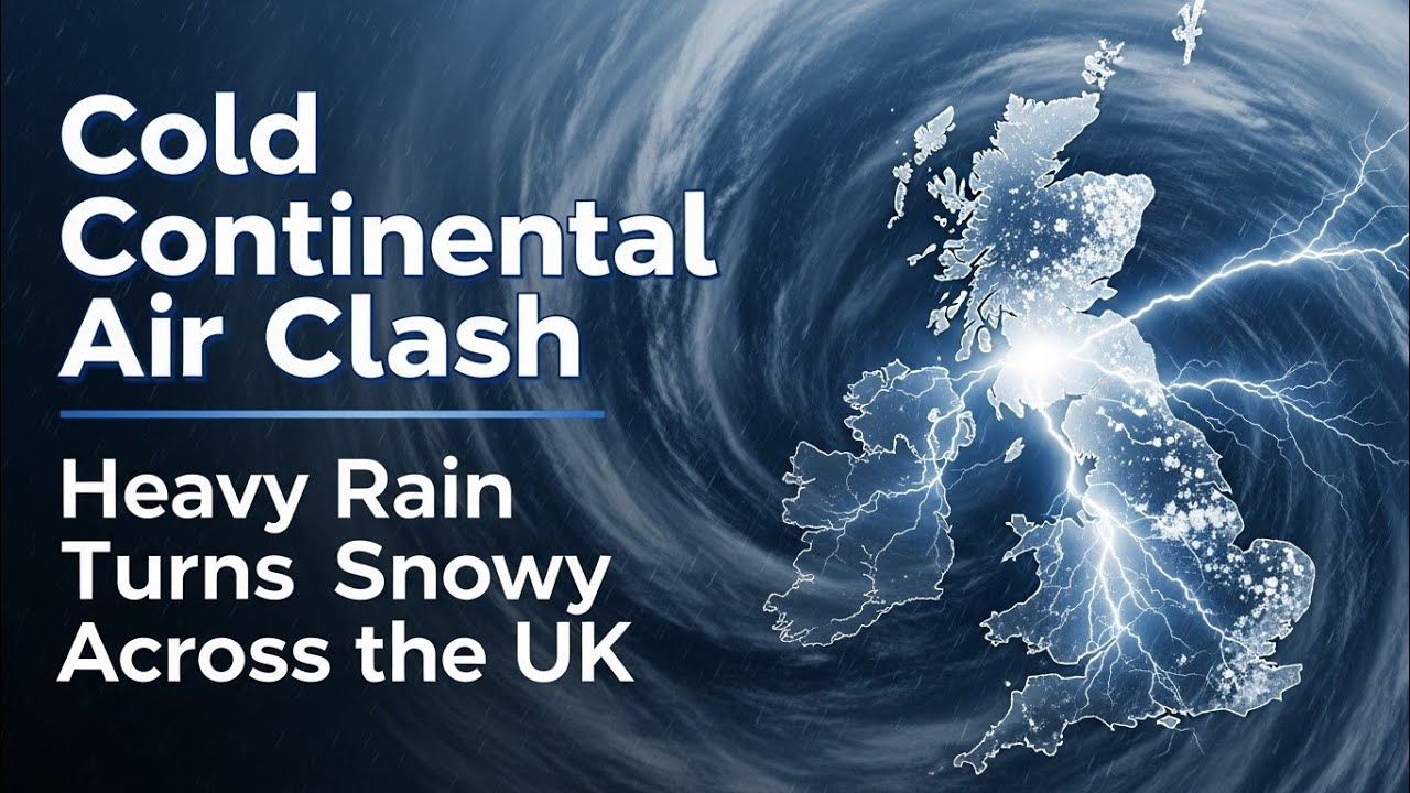 Cold Continental Air Clash: Heavy Rain Turns Snowy Across the UK from ...