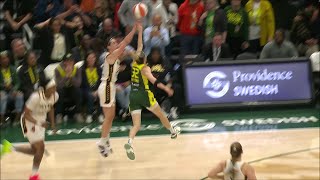 👀 NO FOUL CALL, Caitlin Clark "High Fived" On Three Point Release With 48secs Left | Indiana Fever