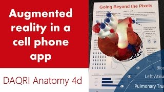 Phone app shows 3d augmented reality model of human heart, body screenshot 4