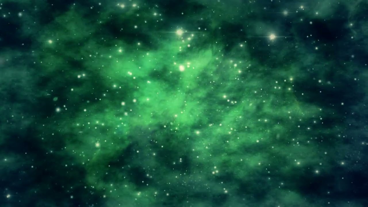 Royalty Free || Classic Space Galaxy Green Particle Background Animation Loop || Screensaver.
