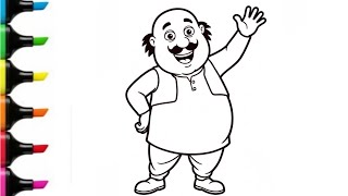 Easy Motu Drawing and Coloring Page | Motu Patlu Drawing screenshot 5