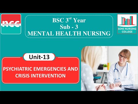 B.Sc. 3.3.13 – PSYCHIATRIC EMERGENCIES AND CRISIS INTERVENTION