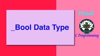 72 HINDI _Bool Data Type