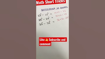 DIFFERENCE OF SQUARES #maths #shorts #math #tricks #easy #square #tricks