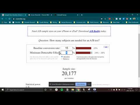 How to determine the sample size for your experiment