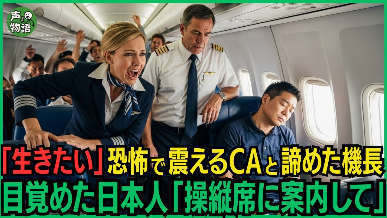 「生きたい」と恐怖で震える金髪客室乗務員と諦めたアメリカ人機長。仮眠から目覚めた日本人男性「操縦席に案内して。パイロットです」