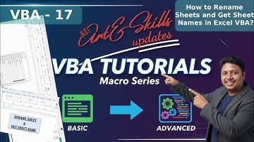 VBA - 17: How to Rename Sheets and Get Sheet Names in Excel Vba? | VBA Series | Learn Excel