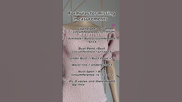 Formulas for missing Measurements  #sew #shorts #sew #sewingpattern