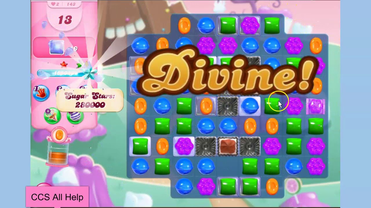 Candy Crush Saga Level 143 20 moves NO BOOSTERS Cookie YouTube