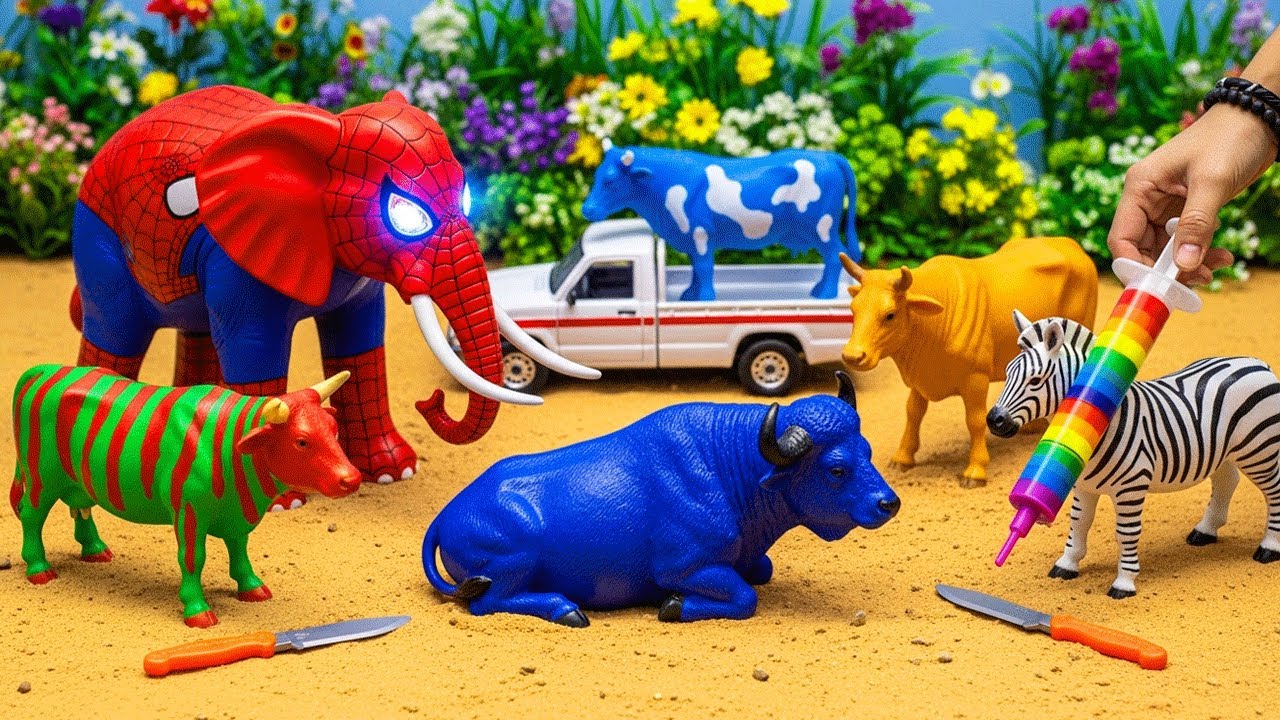 AMAZING TOY WALKING COW AND ELEPHANT🐄🐘WADIDAU‼️PROSES POTONG SAPI KURBAN SIMOLASI Part 29