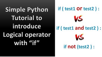 Simple Python Tutorial to introduce Logical operator with if #if #or #and #not