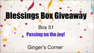 Blessing Box Giveaway 51/ Winner of Blessing Box 50 announced.   #scrapbookingsupplies