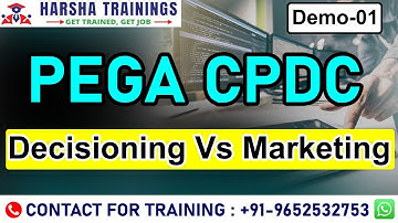 Pega Cpdc Demo - 1 | Introduction | Decisioning Vs Marketing | CPDC New Batch | Harsha Trainings